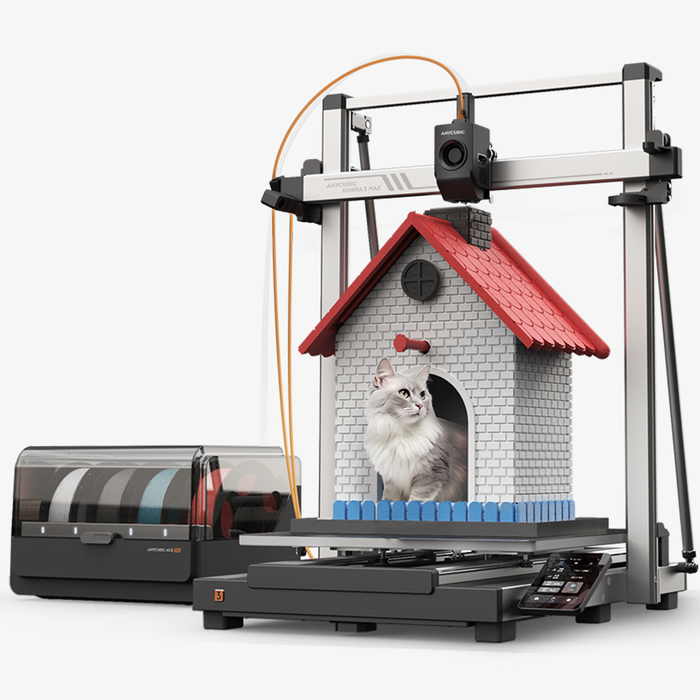 Anycubic Kobra 3 Max Combo, druk wielokolorowy z dużą prędkością 600 mm/s, duża objętość robocza 420 x 420 x 500 mm