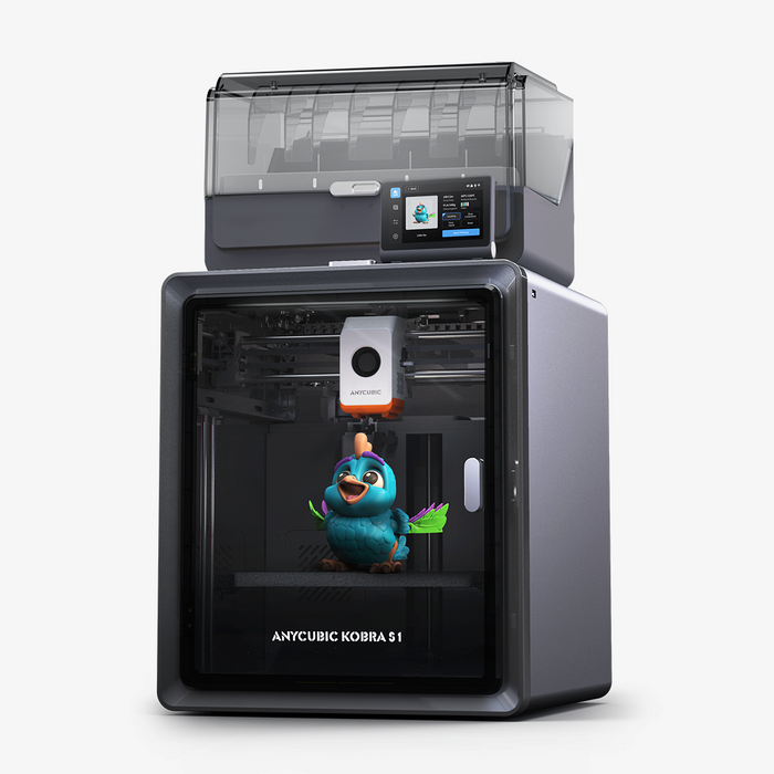 Anycubic Kobra S1 Combo, 4 wspaniałe kolory, inteligentne suszenie podczas drukowania, wbudowana kamera, duża prędkość 600 mm/s i wytłaczarka z głowicą bez zatykania w temperaturze 320°C